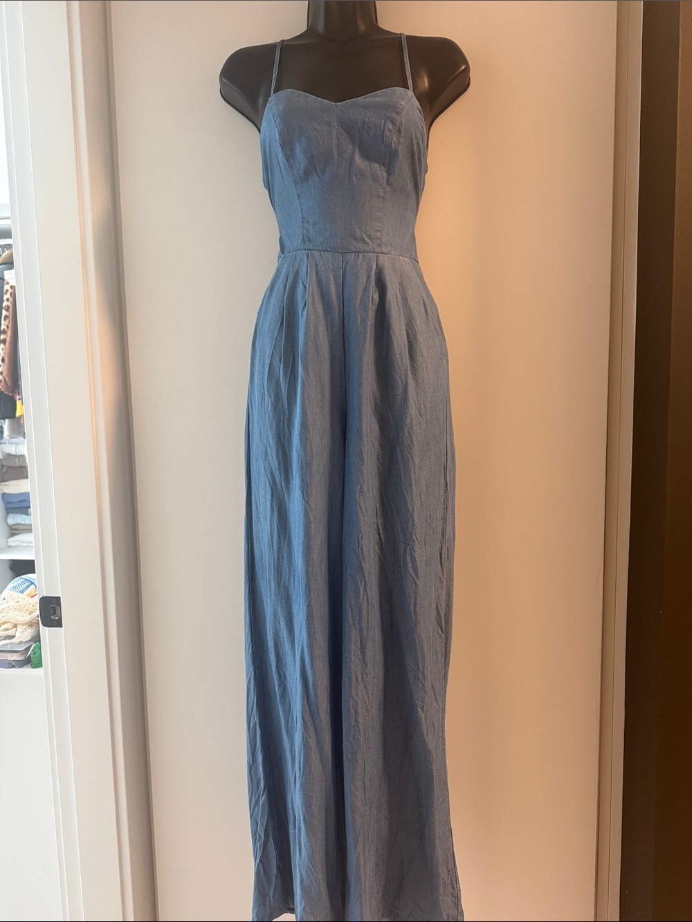 Lovers and Friends Gardenia Blue Spaghetti-Strap jumpsuit